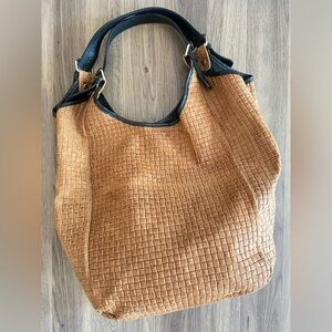 Borse In Pelle Italian Woven Suede Leather Shoulder Bag Tote